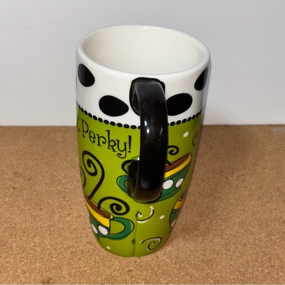 5/$25 
Just Perk Up Green and Black Mug Coffee Tea Tall - Picture 2 of 5
